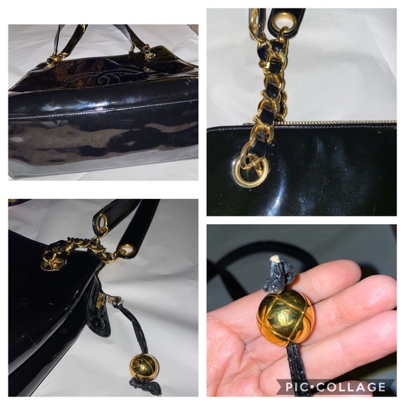 ❤️Authentic CHANEL Enamel Leather Shoulder Bag - Picture 4 of 8